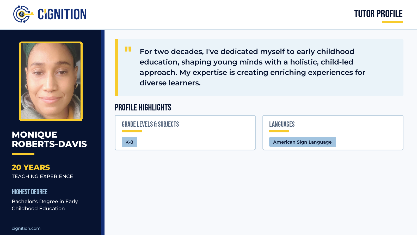 Monique-Roberts-Davis-Cignition-Tutor-Profile