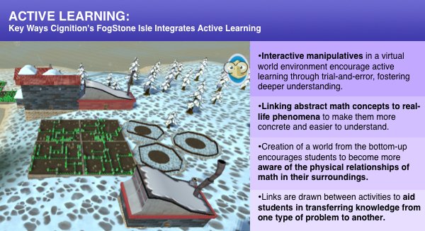 Active math learning in FogStone Isle